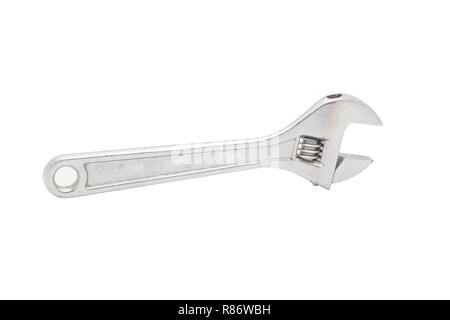 Clé ajustable isolé sur fond blanc Banque D'Images
