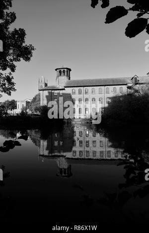 Le moulin à soie, un site du patrimoine mondial sur la rivière Derwent, le centre-ville de Derby, Derbyshire, Angleterre, RU Banque D'Images