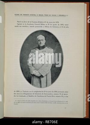 LIBRO BIOGRAFICO - Pagina 157 - FOTOGRAFIA DE DON MIGUEL Primo de Rivera. Emplacement : CONGRESO DE LOS DIPUTADOS-BIBLIOTECA. MADRID. L'ESPAGNE. Banque D'Images