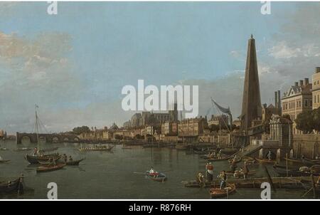 Canaletto - La ville de Westminster à partir de la Tamise près de la porte d'eau de New York. Banque D'Images