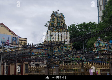 Un temple hindou de l'Inde du Sud un exemple d'architecture coloniale britannique à Yangon, Myanmar. Banque D'Images