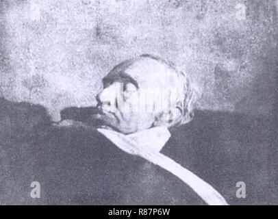 Carl Friedrich Gauss sur son lit de mort, 1855. Banque D'Images