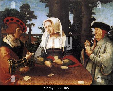 Joueurs de cartes Lucas van Leyden, 1525.. Banque D'Images