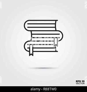 L'icône de la ligne de livres empilés illustration vectorielle. Symbole des médias et du divertissement. Illustration de Vecteur