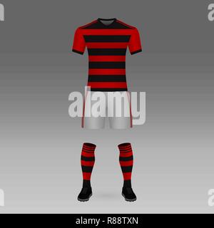 Kit de football Flamengo, shirt modèle pour l'accueil. Vector illustration Illustration de Vecteur