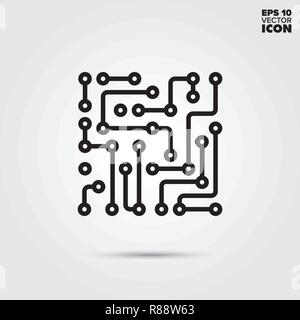 L'icône de la ligne du circuit électronique. Vecteur de composant électronique résumé symbole. Illustration de Vecteur