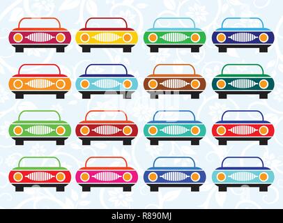 Diverses options de couleur voiture taxi Illustration de Vecteur