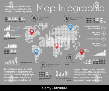 Infographies sur site dans le domaine de la construction industrielle et de l'industrie lourde. Modèle pour la présentation et la conception Illustration de Vecteur