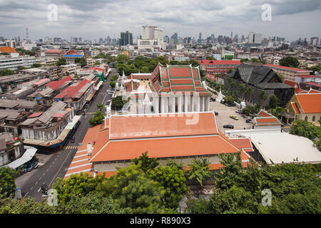 À l'est vue depuis le haut de la montage d'or à Bangkok, Thaïlande. Banque D'Images