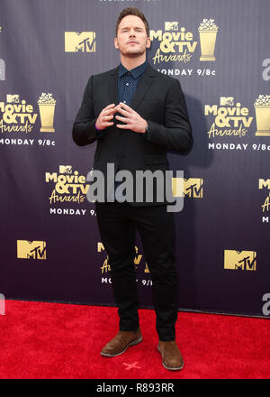 SANTA MONICA, LOS ANGELES, CA, USA - 16 juin : Chris Pratt à la 2018 MTV Film et TV Prix tenue au Barker Hangar le 16 juin 2018 à Santa Monica, Los Angeles, Californie, États-Unis. (Photo par Xavier Collin/Image Press Office) Banque D'Images