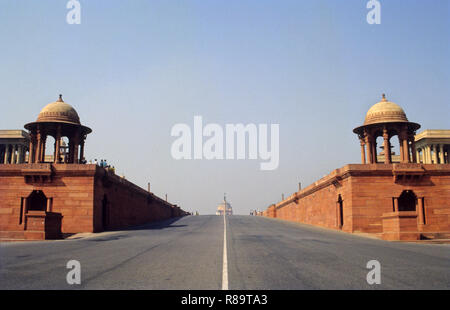 Avis de Rashtrapati Bhavan de Rajpath, New Delhi, Inde Banque D'Images