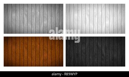 Ensemble de planches de bois avec la texture réaliste Illustration de Vecteur