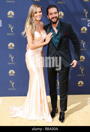 LOS ANGELES, CA, USA - 17 SEPTEMBRE : Heidi Klum, Tom Kaulitz à la 70e Primetime Emmy Awards annuel tenu au Théâtre de Microsoft à Los Angeles. Vivre le 17 septembre 2018 à Los Angeles, Californie, États-Unis. (Photo par Xavier Collin/Image Press Office) Banque D'Images