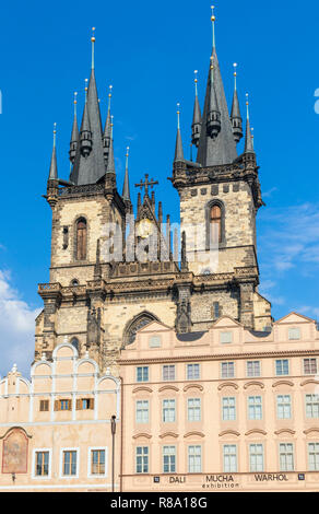 L'église de Tyn Prague vue de la façade de l'église Notre Dame Avant Tyn Staré Město Prague République Tchèque Europe Banque D'Images