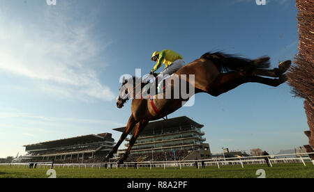 Synopsis monté par Richard Johnson sur leur chemin vers la victoire dans le CF Roberts Services électriques et mécaniques des juments Handicap Chase au cours de la première journée de la réunion internationale à l'Hippodrome de Cheltenham. Banque D'Images