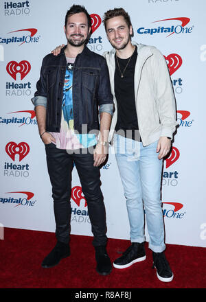 LAS VEGAS, NV, USA - 21 SEPTEMBRE : Dustin Belt, Kendall Schmidt, Heffron dur dans la salle de presse au cours de la 2018 iHeartRadio Music Festival - Nuit 1 tenue à T-Mobile Arena le 21 septembre 2018 à Las Vegas, Nevada, United States. (Photo par Xavier Collin/Image Press Office) Banque D'Images