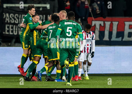 TILBURG - 14-12-2018, Koning Willem II stadion néerlandaise de football saison 2018 / 2019 de l'Eredivisie. célébrant l'objectif d'Immers pendant le match Willem II - ADO. Banque D'Images
