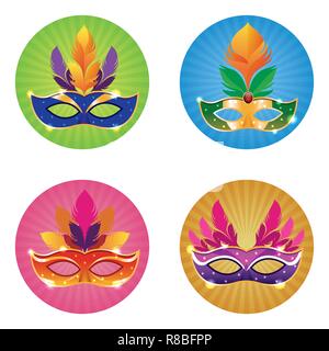 Masques Mari gras Illustration de Vecteur