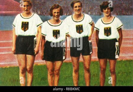 Femmes allemandes 4 x 100m, l'équipe de relais 1928. Créateur : Inconnu. Banque D'Images