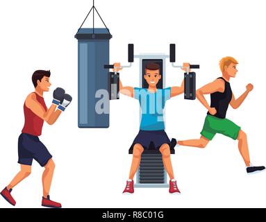 Les gens remise en forme cartoon Illustration de Vecteur