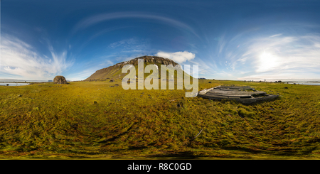 Vue panoramique à 360° de Elmwood, Flore, l'Île Northbrook, François-Joseph