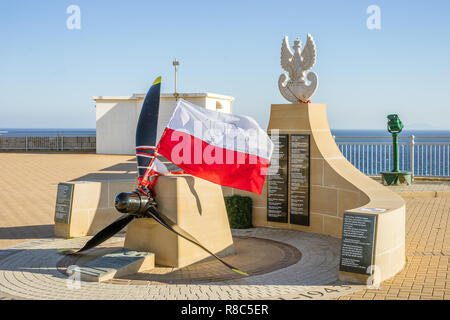 Général Wladyslaw Sikorski mémorial sur l'Europe de Gibraltar Point, en territoire d'outre-mer Banque D'Images