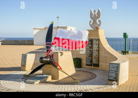 Général Wladyslaw Sikorski mémorial sur l'Europe de Gibraltar Point, en territoire d'outre-mer Banque D'Images