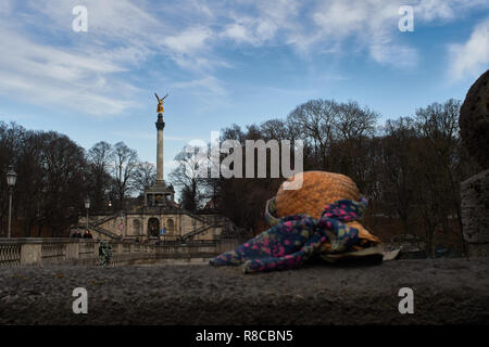 L'Ange de la paix dans la capitale de l'état Friedensengel Munich, Bavière, Allemagne Banque D'Images