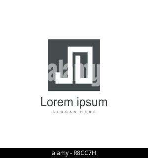 Lettre initiale Logo JO Modèle de conception. Lettre minimaliste vecteur conception logo Illustration de Vecteur