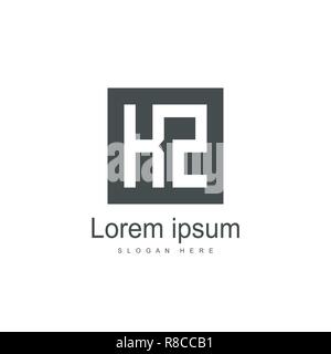 Lettre initiale Logo KZ modèle de conception. Lettre minimaliste vecteur conception logo Illustration de Vecteur