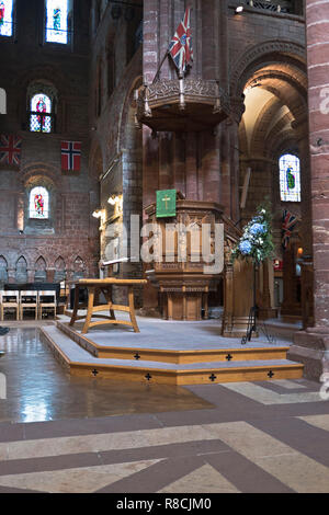 Dh St Magnus Cathedral Cathédrale ORKNEY KIRKWALL chaire d'intérieur vide à l'intérieur uk Banque D'Images