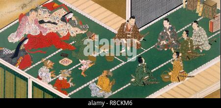 Raiko et ses camarades avant que le démon de l'école Tosa, voleur. Organisateur : école japonaise (17e siècle). Banque D'Images