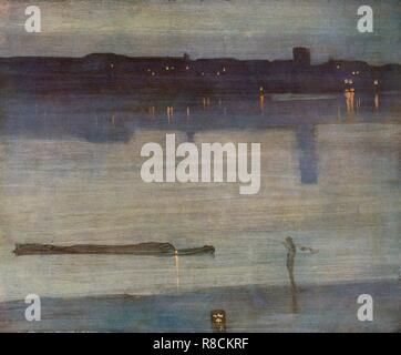 Nocturne en bleu et vert, 1870. Organisateur : James Abbott McNeill Whistler (1834-1903). Banque D'Images