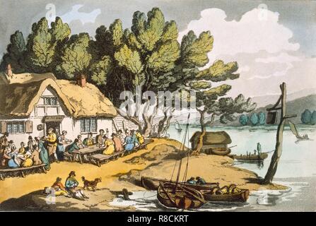 Vue près de Newport, Isle of Wight, pub. 1822. Créateur : Thomas ROWLANDSON (1756-1827). Banque D'Images