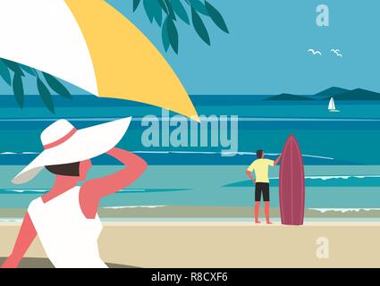 Concept de voyage vacances d'été. Illustration de Vecteur