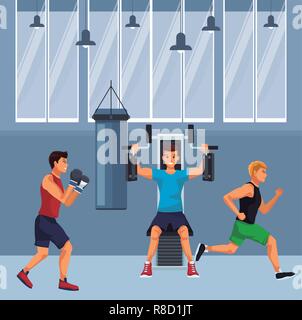 Les gens remise en forme cartoon Illustration de Vecteur