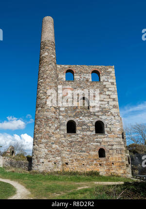 L'exploitation minière de l'étain traditionnel cornouaillais engine house à papule Peevor Cornwall UK Europe Banque D'Images