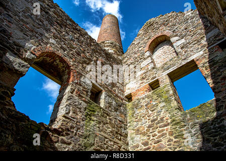 Vue de l'intérieur du moteur traditionnel cornouaillais house Cornwall UK Banque D'Images