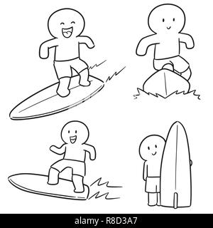 Vector set de surfer Illustration de Vecteur