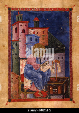 Saint Matthieu l'Évangéliste (Manuscript illumination du Matenadaran évangile), 1270. Banque D'Images