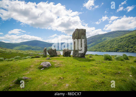 Le cercle de pierre Uragh Gleninchaquin Park im, Irlande Banque D'Images