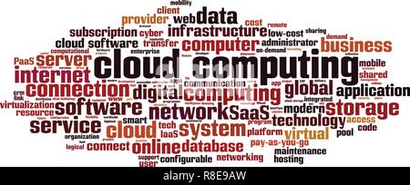 L'informatique en nuage nuage de mots Illustration de Vecteur