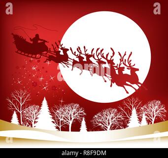 Joyeux noël sur image vectorielle d'un rouge brillant Illustration de Vecteur