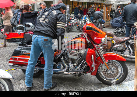 Réunion des motards à Brig, Suisse Banque D'Images