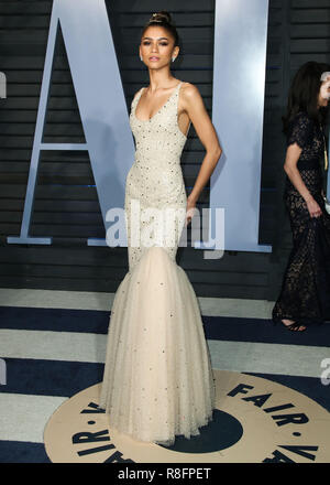 BEVERLY HILLS, LOS ANGELES, CA, USA - Le 04 mars : Zendaya au 2018 Vanity Fair Oscar Party organisée à l'Annenberg Center for the Performing Arts le 4 mars 2018 à Beverly Hills, Los Angeles, Californie, États-Unis. (Photo par Xavier Collin/Image Press Office) Banque D'Images