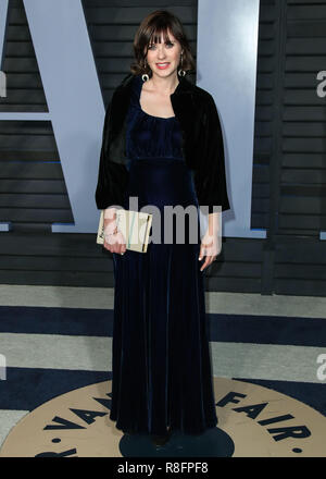 BEVERLY HILLS, LOS ANGELES, CA, USA - Le 04 mars : Zooey Deschanel en 2018 Vanity Fair Oscar Party organisée à l'Annenberg Center for the Performing Arts le 4 mars 2018 à Beverly Hills, Los Angeles, Californie, États-Unis. (Photo par Xavier Collin/Image Press Office) Banque D'Images