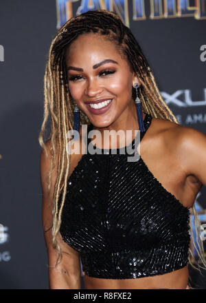 HOLLYWOOD, LOS ANGELES, CA, USA - Le 29 janvier : Meagan bon lors de la première mondiale de Disney et Marvel's 'Black Panther' tenue à l'Kodak Theater Le 29 janvier 2018 à Hollywood, Los Angeles, Californie, États-Unis. (Photo par Xavier Collin/Image Press Office) Banque D'Images