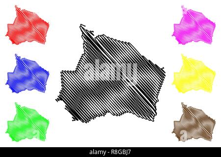 Negeri Sembilan (États et territoires fédéraux de la Malaisie, Fédération de Malaisie) map vector illustration gribouillage, croquis Negeri Sembilan Darul Kh Illustration de Vecteur