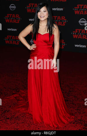 LOS ANGELES, CA, USA - Décembre 09 : Marie Kelly Tran à la première mondiale de Disney Pictures et Lucasfilm's 'Star Wars : Le dernier des Jedi qui s'est tenue au Shrine Auditorium le 9 décembre 2017 à Los Angeles, Californie, États-Unis. (Photo par Xavier Collin/Image Press Office) Banque D'Images