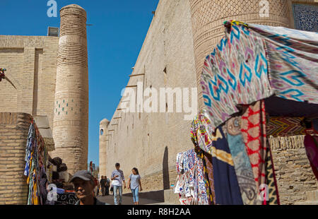 Scène de rue à Ichon-Qala ou vieille ville, Khiva, Ouzbékistan Banque D'Images